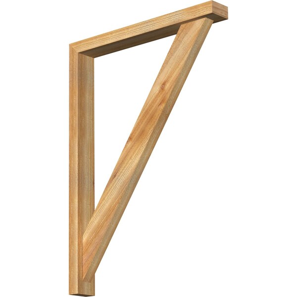 Ekena Millwork Traditional Block Rough Sawn Bracket w/ Offset Brace, Western Red Cedar, 4"W x 30"D x 42"H BKT0402X30X42TRA05RWR - main
